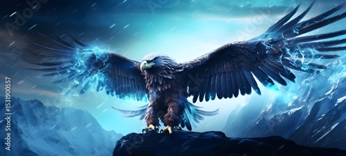 Galaxy Version of white griffin world, ai generative