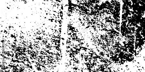 Distress urban overlay spotted concrete grain surface grainy noise rust wall grunge black splatter and white background. damaged chalk crack rough ink wall texture.	
