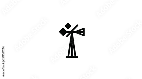 Wind Turbine Icon: Renewable Energy, Sustainable Power, Clean Energy Symbol, Vector Graphic, Windmill Illustration, Alternative Energy Source