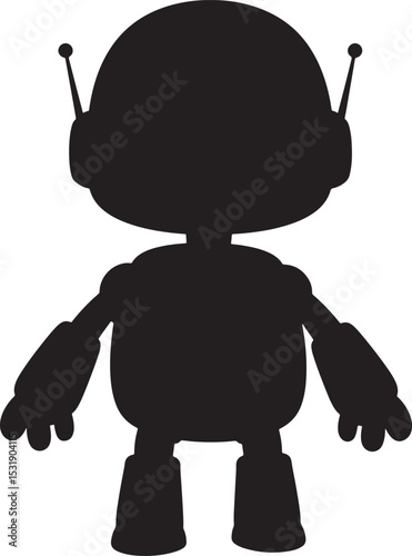 Technology robot silhouette vector illustration
