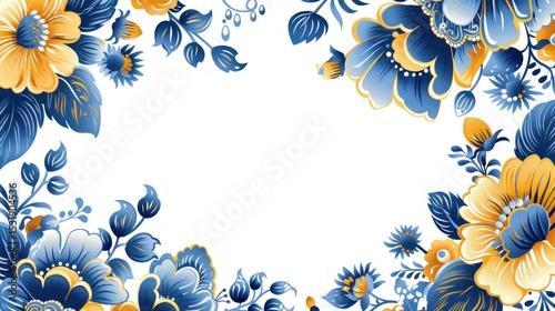 Exquisite ornate floral arrangement featuring delicate blue and yellow hues