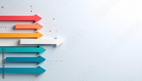 Abstract timeline background with colorful arrows and copy space design