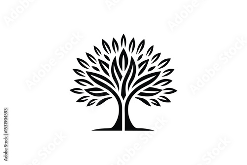 Elegant Ornate Tree of Life Logo Design  Nature Inspired Symbol