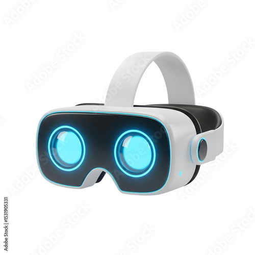 3D VR Headset Icon - Virtual Reality Goggles, Metaverse & Future Technology Graphic, Isolated on Transparent Background PNG