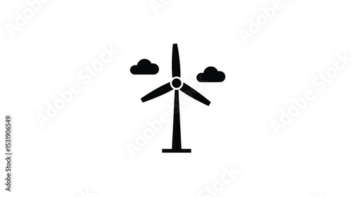 Wind Turbine Icon: Clean Energy Symbol