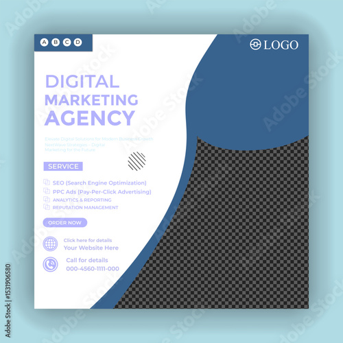 Digital marketing web banner and social media post template
