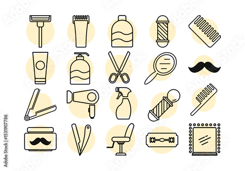 Barbershop Tools Icon Element