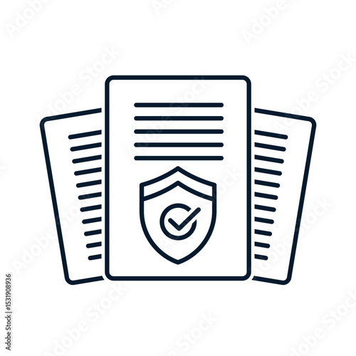 Privacy policy concept. Vector linear icon isolated on white background.