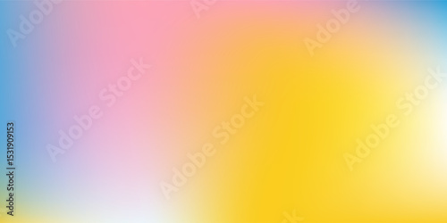Modern clear blue sky. Pastel rainbow. Light blue, pink and yellow color vector banner. Pastel gradient sky pattern. Blurred light fuzz colorful gradient abstract simple art modern