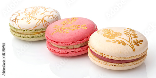 Stylish gourmet macarons showing vibrant contrast and delicate texture for elegant menu or brand content.