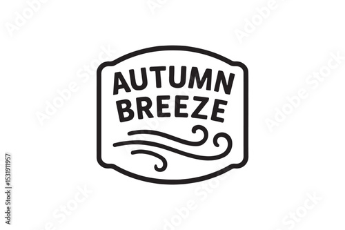 Autumn Breeze Sign silhouette vector with white background