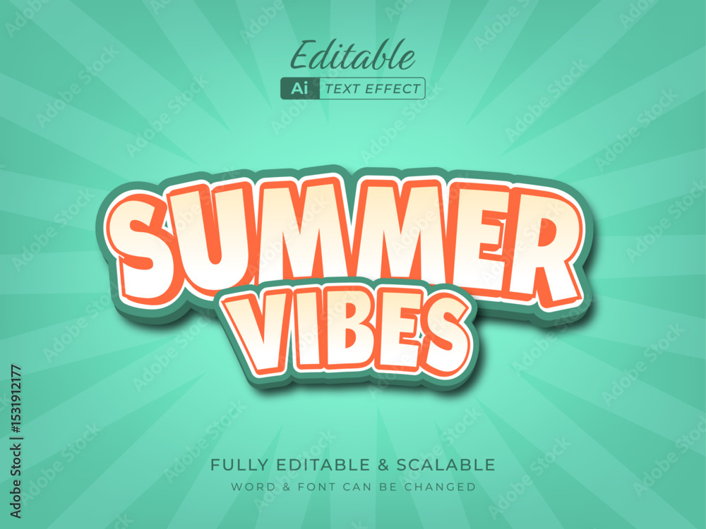 Obraz premium Summer Vibes Text Effect