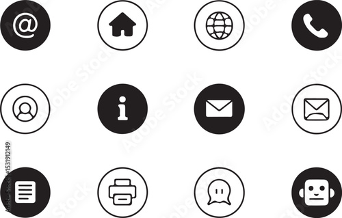 A Collection of Essential  Icons:  of Line Art Graphics symbols
