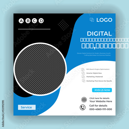 Digital marketing web banner and social media post template