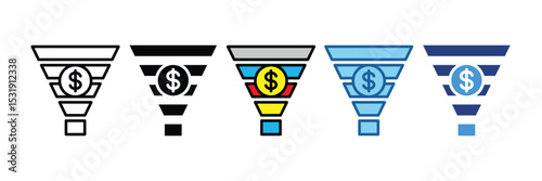 Sales Funnel  Icon Element For Design