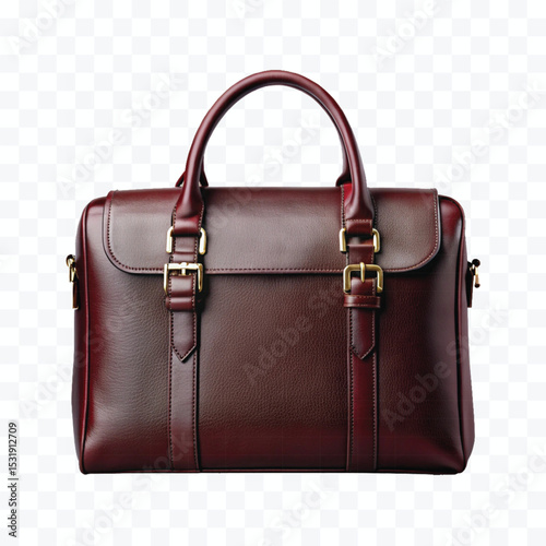 realistic stylish leather bag in different color style isolated on transparent background