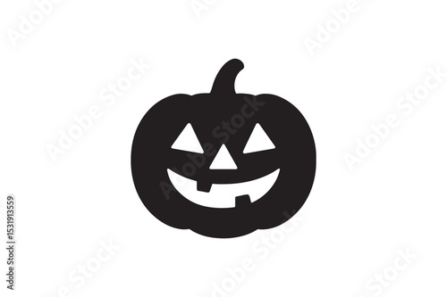 Jack-o'-Lantern Sign silhouette vector with white background