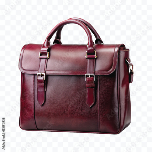 realistic stylish leather bag in different color style isolated on transparent background
