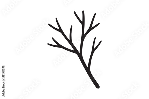 Tree Branches Minimal silhouette vector with white background