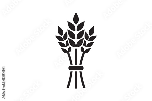 Wheat Sheaf Symbol silhouette vector with white background