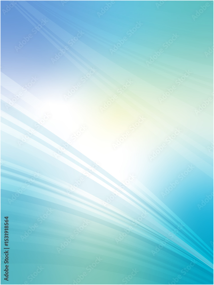 custom made wallpaper toronto digital美しく光り輝くウェーブ柄のアブストラクト背景_ライトブルー