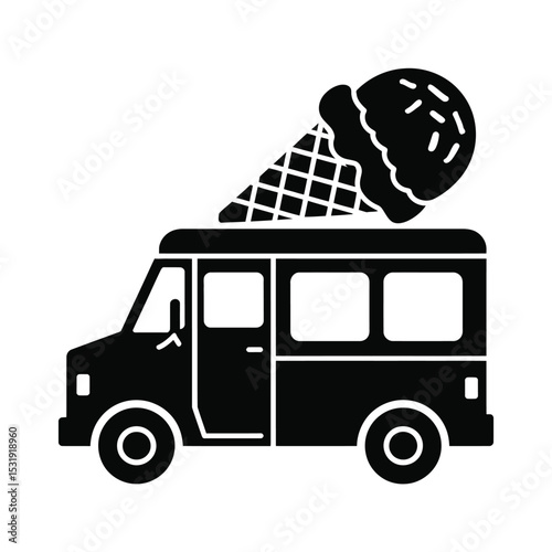 Ice cream truck with giant cone on top