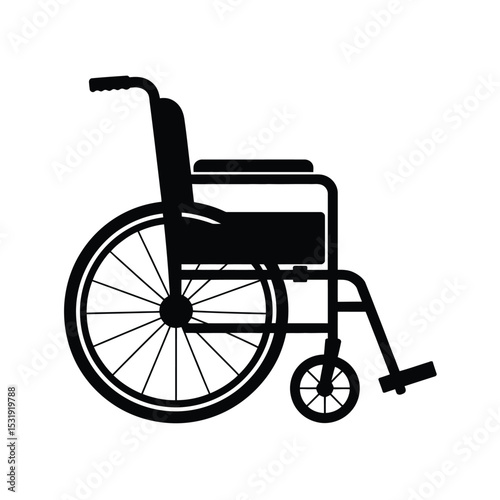 Black silhouette wheelchair icon graphic