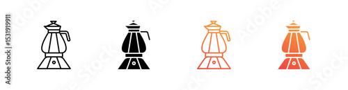 Moka Pot Multiple Style Icon Set 