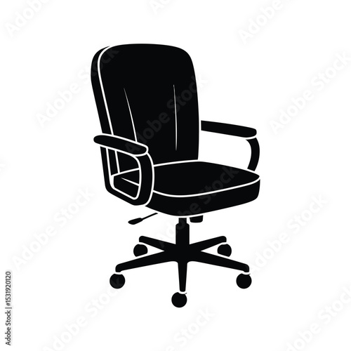 Black and white office chair icon illustration