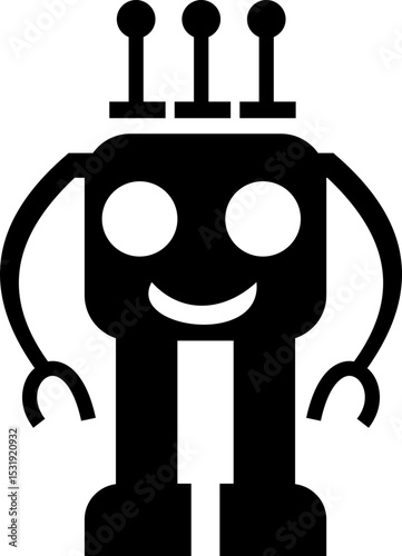 Robot Icon, icons in vibrant and outline styles, showcasing playful designs, ideal for technology, and futuristic projects. Digital artificial intelligence chatbot, friendly Electric cyborg agent