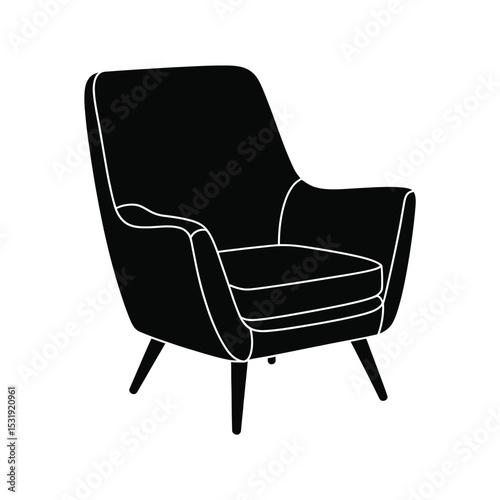 Modern silhouette armchair design illustration