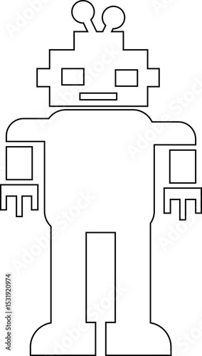 Robot Icon, icons in vibrant and outline styles, showcasing playful designs, ideal for technology, and futuristic projects. Digital artificial intelligence chatbot, friendly Electric cyborg agent
