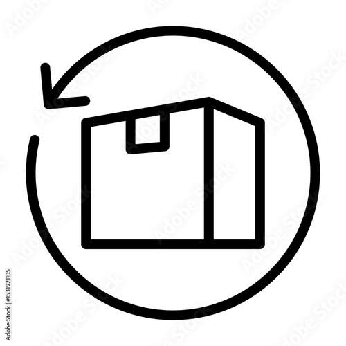 Return Stock label Vector Line Icon Design