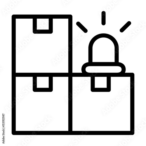 Inventory Alert Vector Line Icon Design