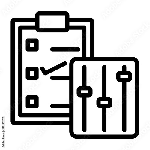 Inventory Adjustment Vector Line Icon Design