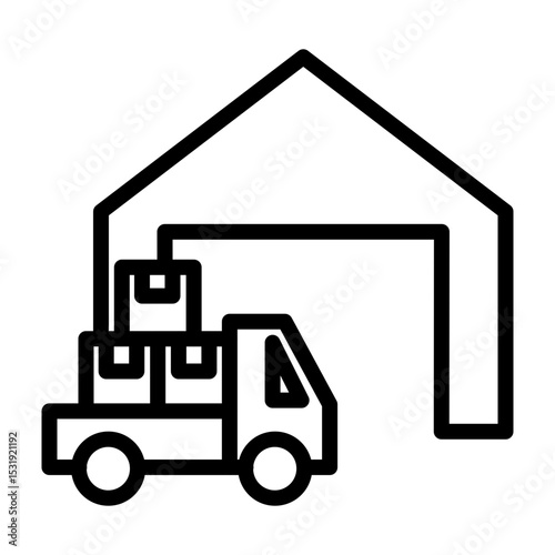 Incoming Shipment Vector Line Icon Design