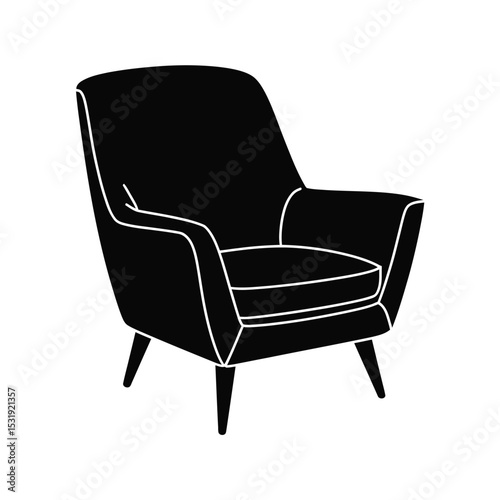 Modern silhouette armchair design illustration
