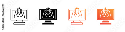Online Shopping Multiple Style Icon Set 