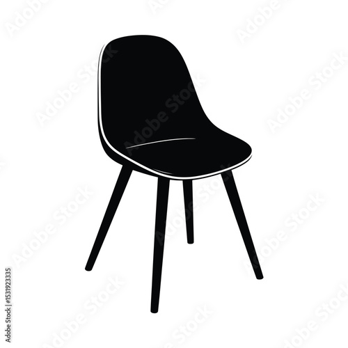 Modern black chair silhouette design illustration