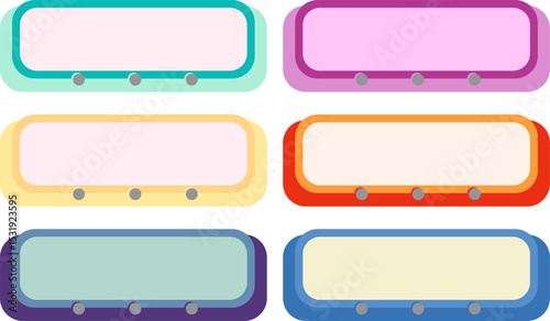 Color-Coded Labels for Information A vibrant set of color-coded labels, ideal for organizing information, adding visual appeal to projects, and conveying information in a visually pleasing way.
