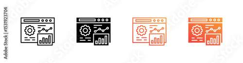 Data Analytics Multiple Style Icon Set 