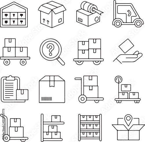 Streamline Your Warehouse Operations  Essential Logistics and Packaging Icons