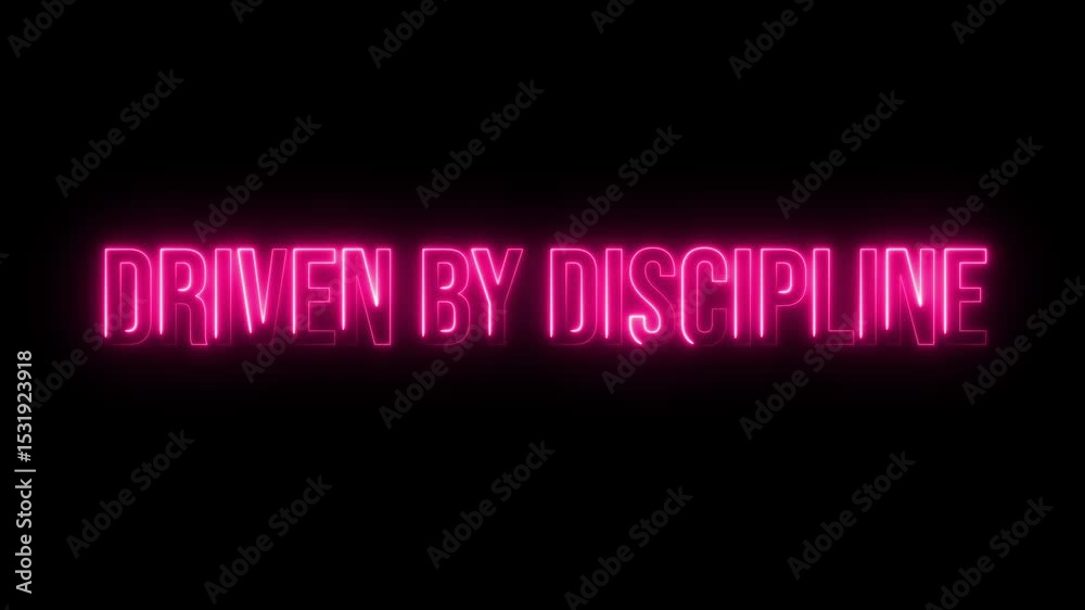 Multicolor Neon Driven by discipline. text animation Multicolor Neon Driven by discipline. text animation