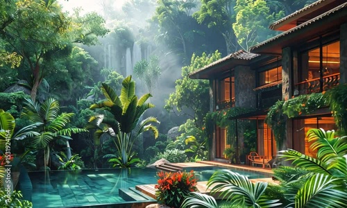 a villa in the middle of the forest