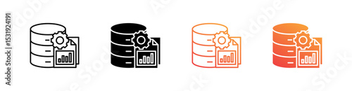 Data Multiple Style Icon Set 