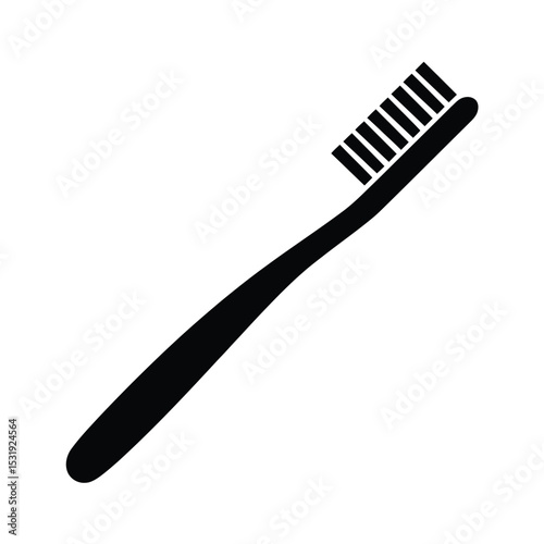 Simple black toothbrush icon illustration