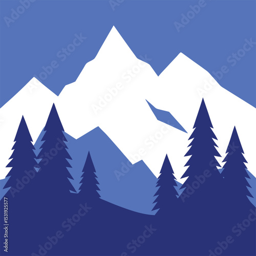 Majestic Mountains and Pine Trees