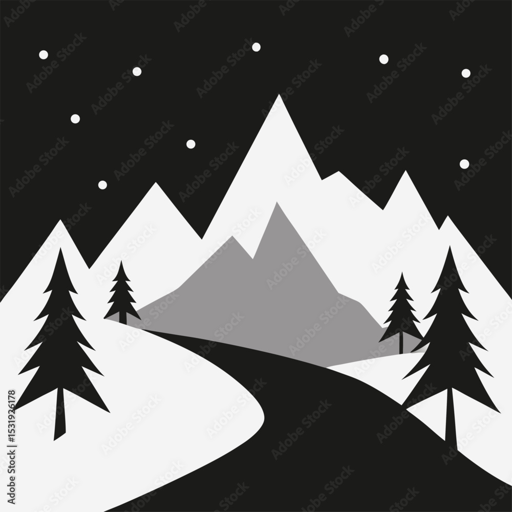 Fototapeta premium Winter Mountain Road