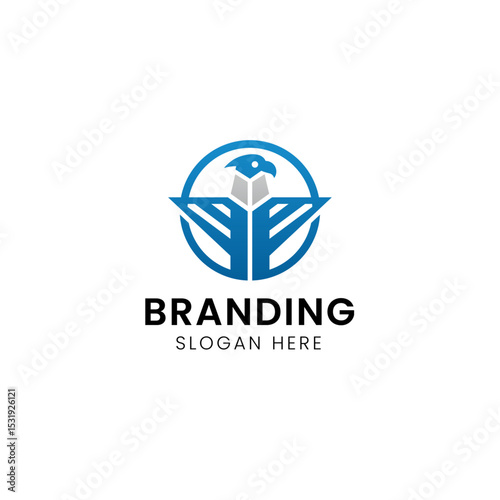 Initial or Letter combination Eagle head logo.