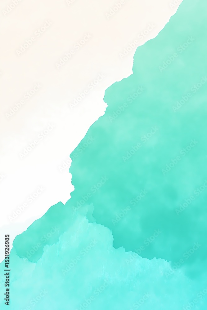 Obraz premium Turquoise watercolor texture with gradient blending